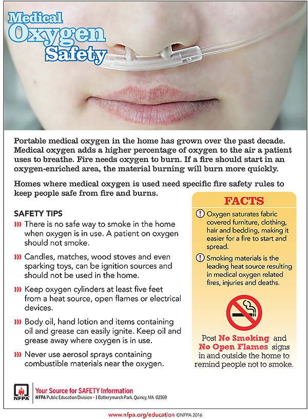 medical oxygen safety tips infographic