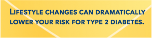 Lifestyle changes can dramatically lower your risk for type 2 diabetes.