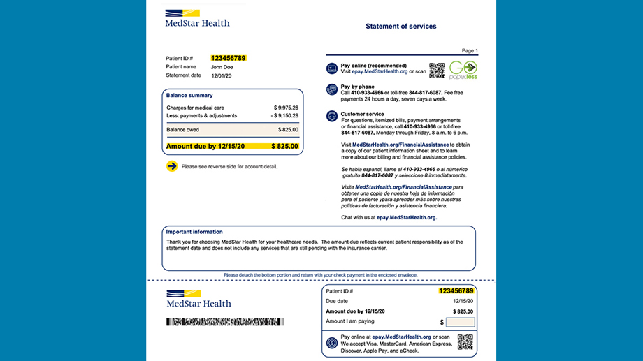 washington hospital bill pay