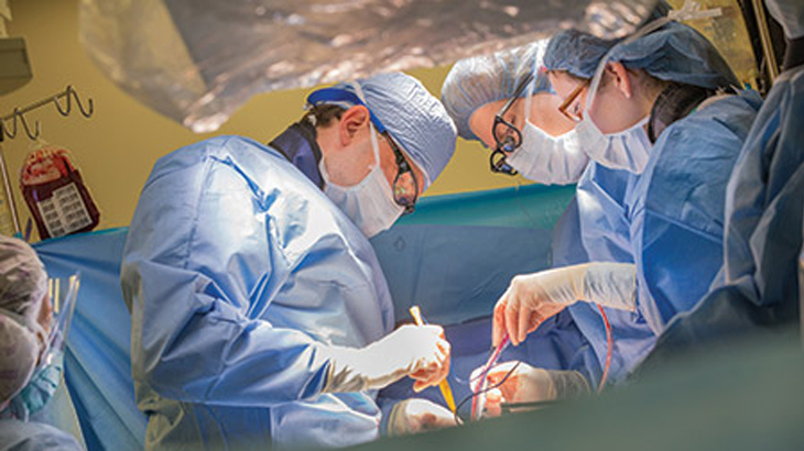 Image of surgeons performing aortic root surgery