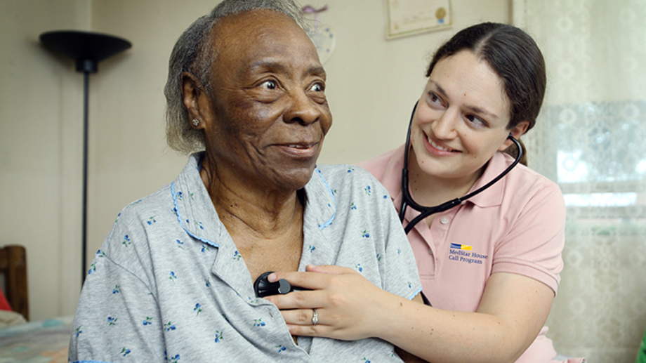 Beatrice Gibbs with caregiver