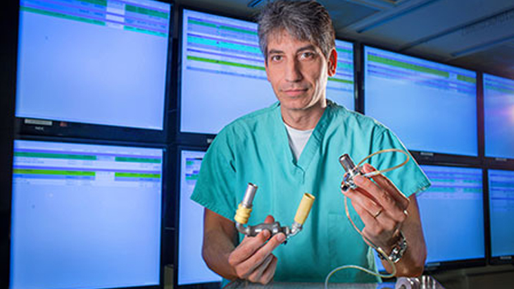 Surgeon explaining LVAD