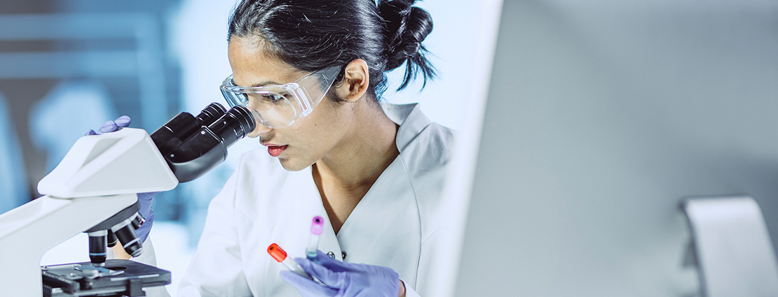 Young woman is working in laboratory