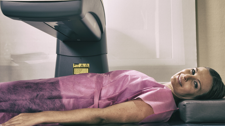 Image of a person having a DEXA scan