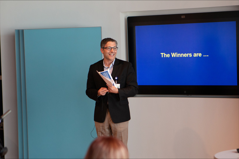 Challenge judge Jonathan Davis announcing the winners.