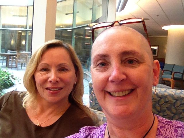 Terri and Shannon awaiting chemo 2013