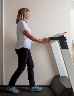 Marilyn walking on a treadmill
